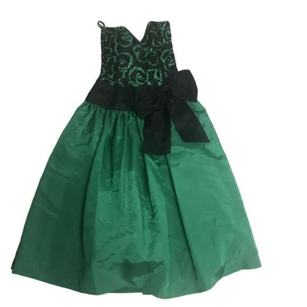 Gunne Sax Womens 5 VTG Green‎ Sweetheart Neckline Sequin Prom Dress